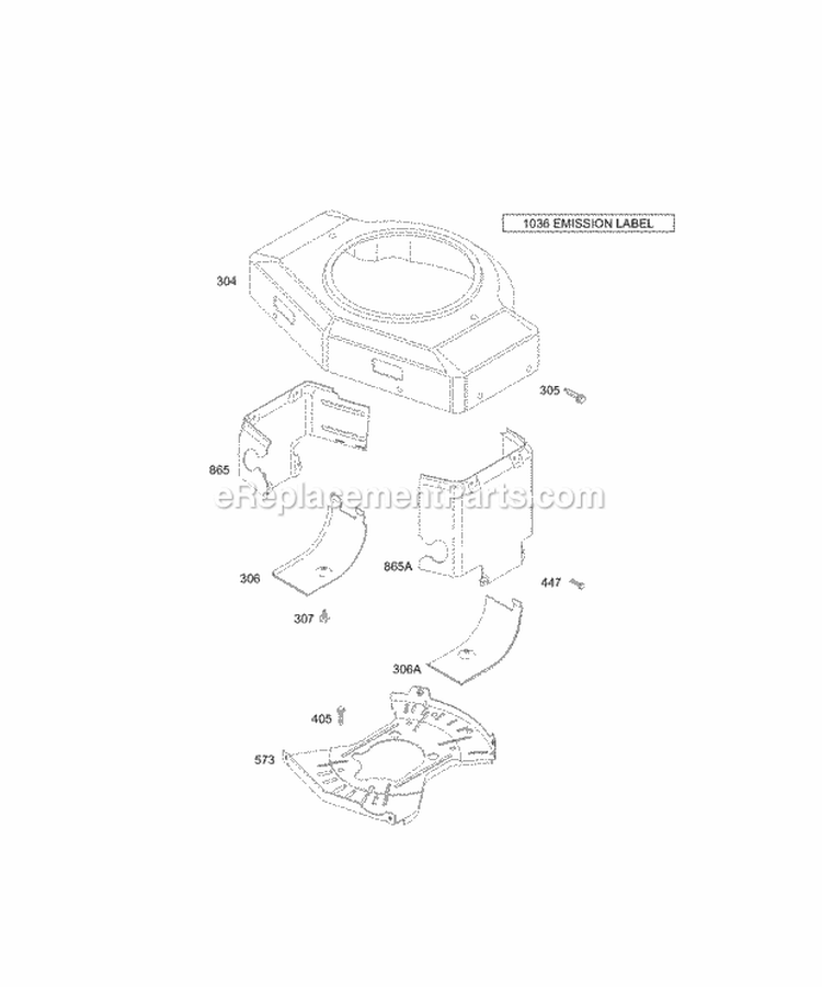 Blower HousingShrouds Diagram and Parts List for 462707-0100-E1  Briggs and Stratton Engine